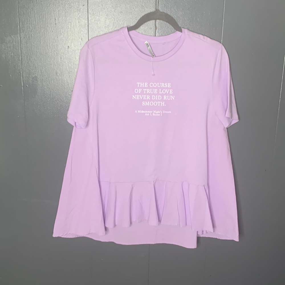 NWOT Zara Lilac Relax Tee Shirt Size M